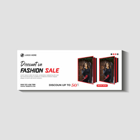 fashion sale social media post and web banner template cover image.