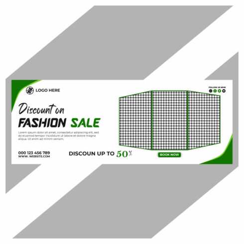 fashion sale social media post and web banner template cover image.