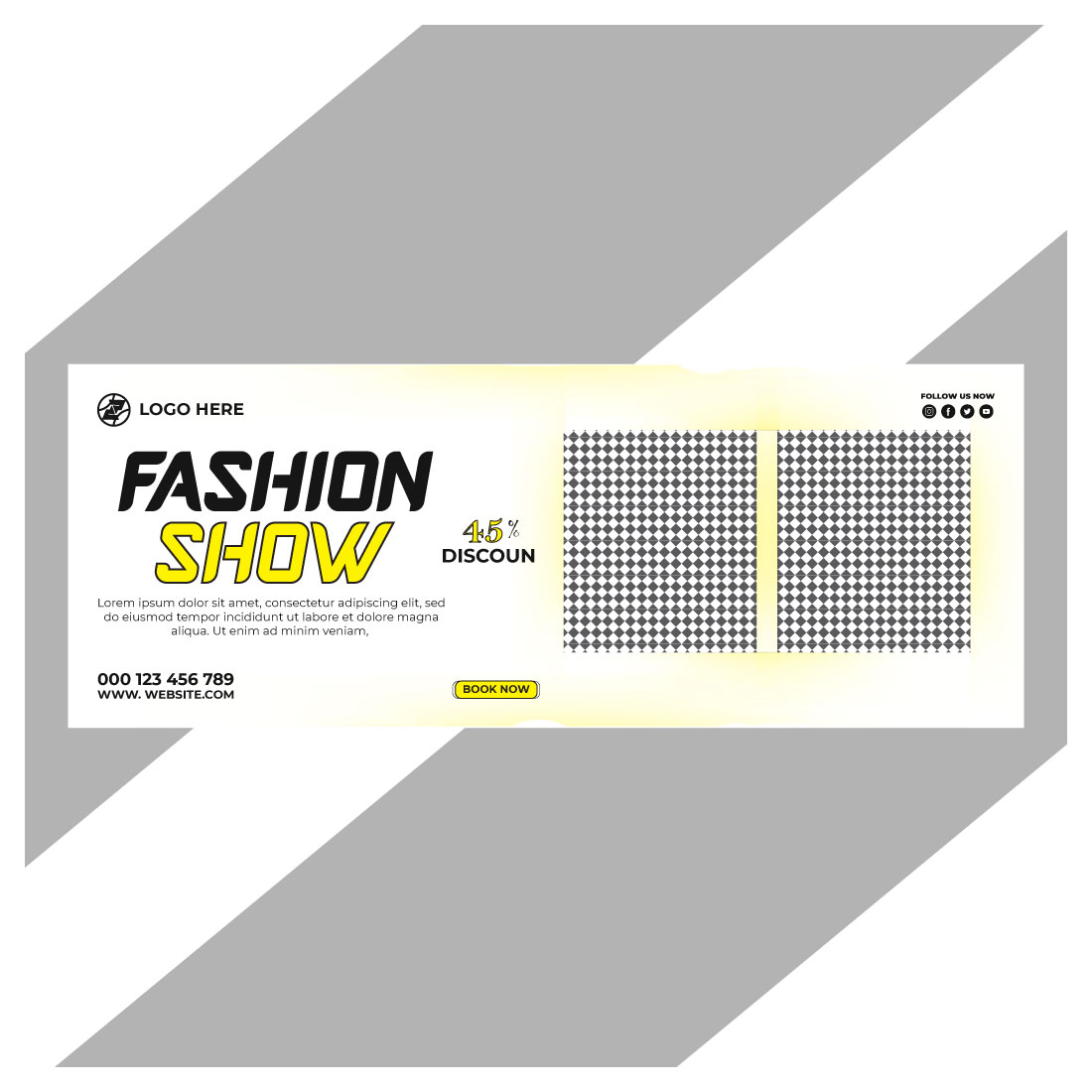 fashion sale social media post and web banner template cover image.