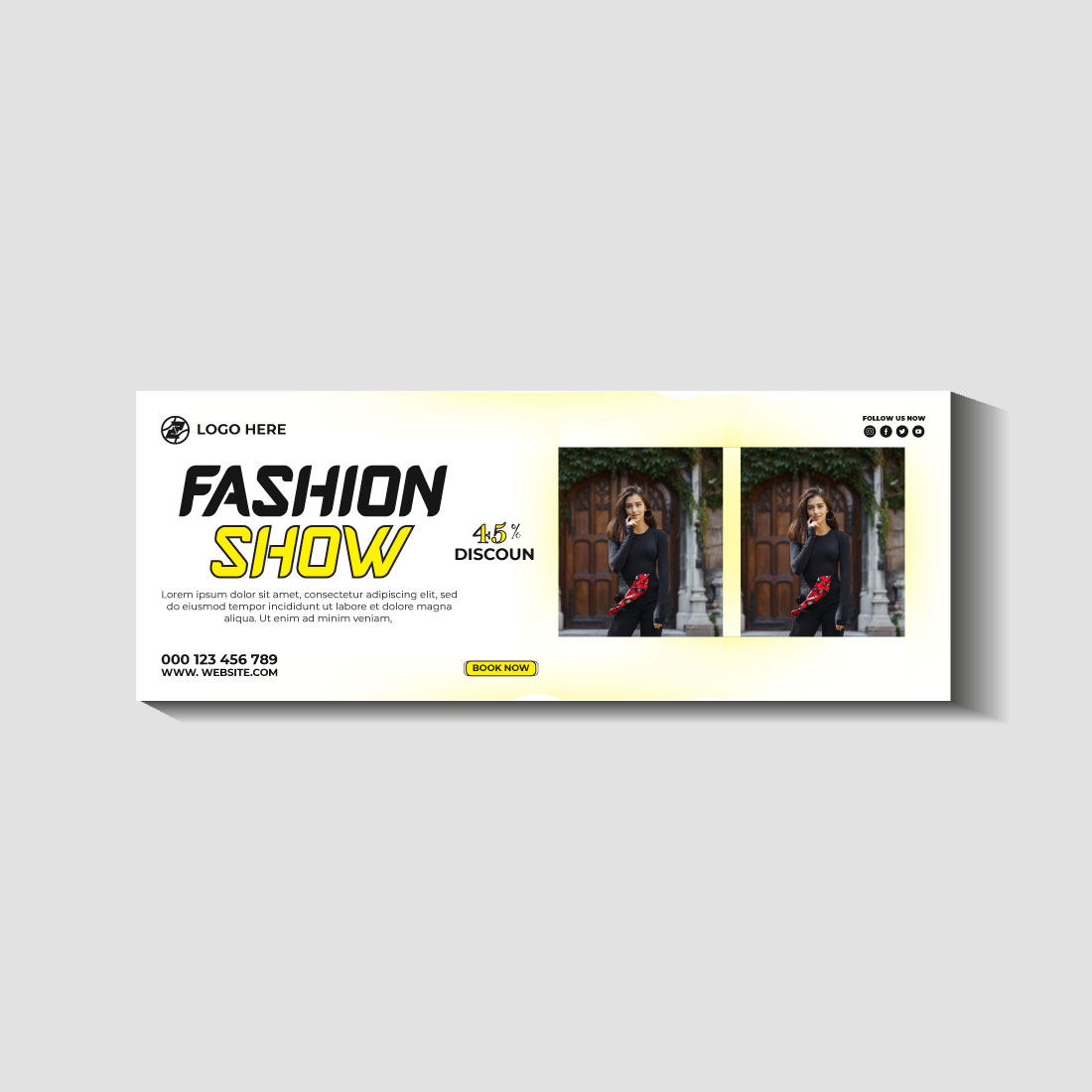 fashion sale social media post and web banner template cover image.