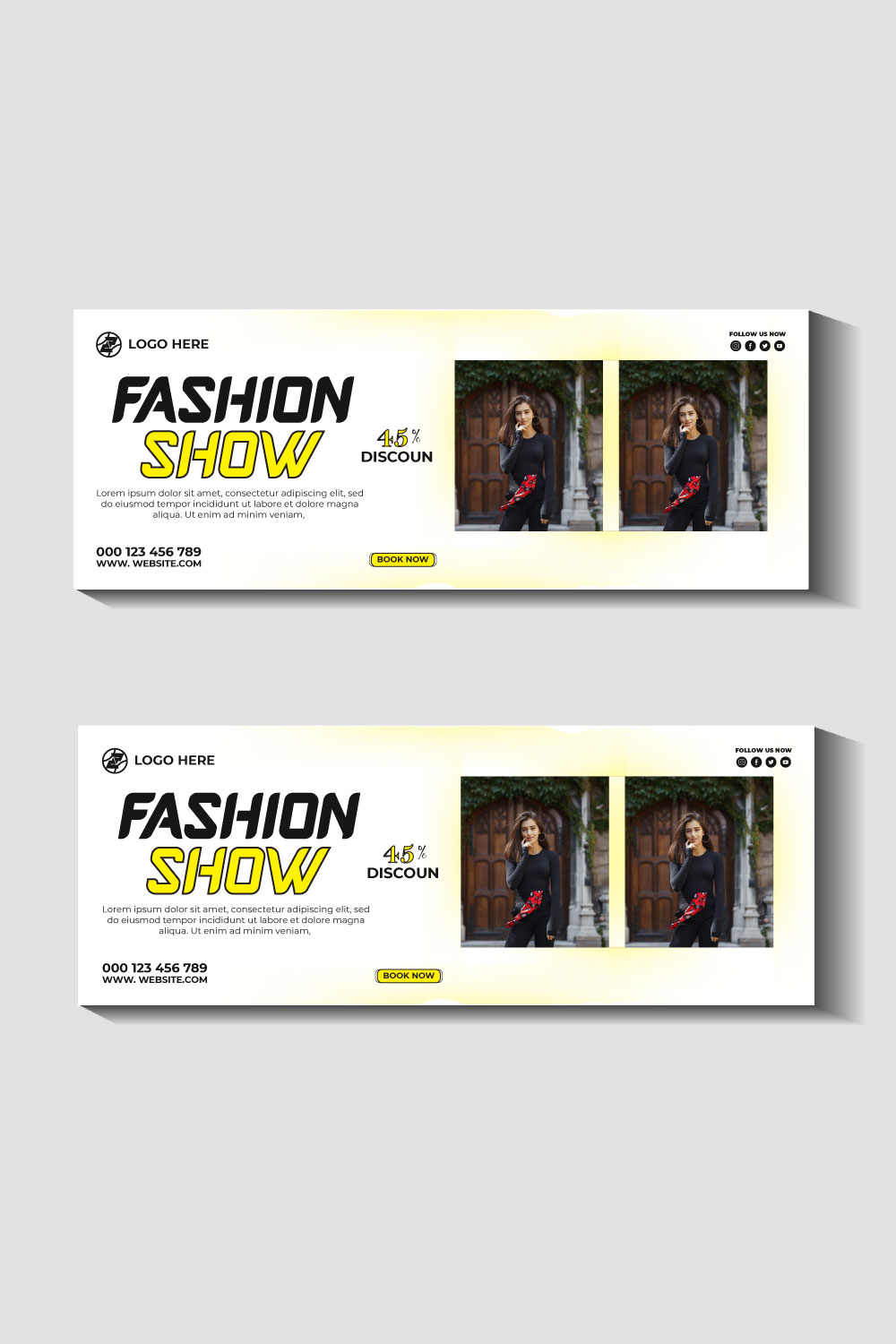 fashion sale social media post and web banner template pinterest preview image.