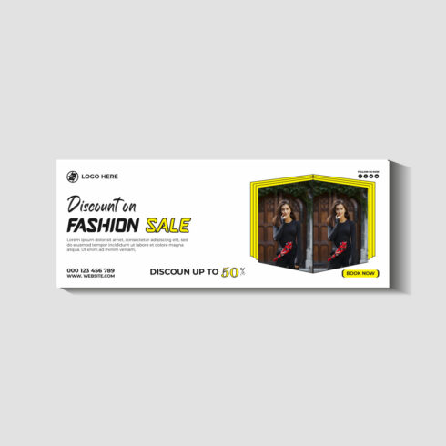 fashion sale social media post and web banner template cover image.