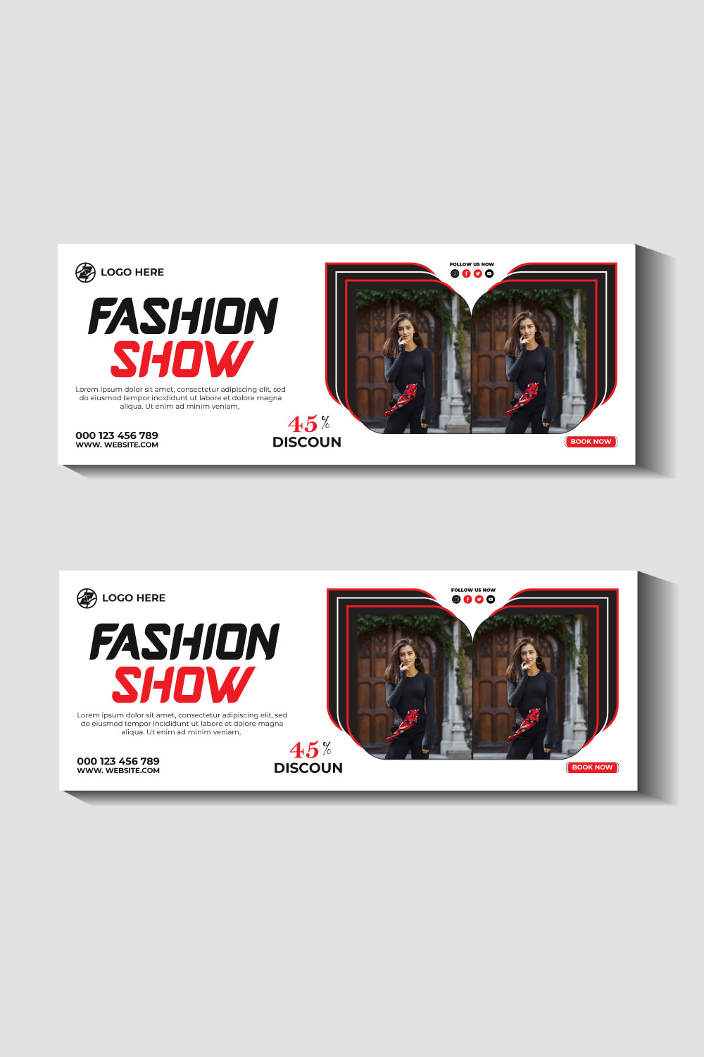 fashion sale social media post and web banner template pinterest preview image.