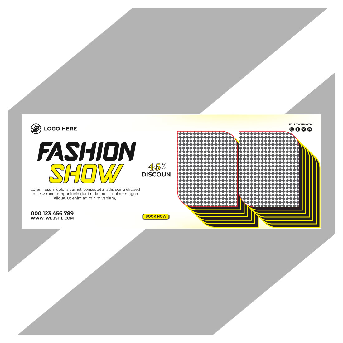 fashion sale social media post and web banner template cover image.