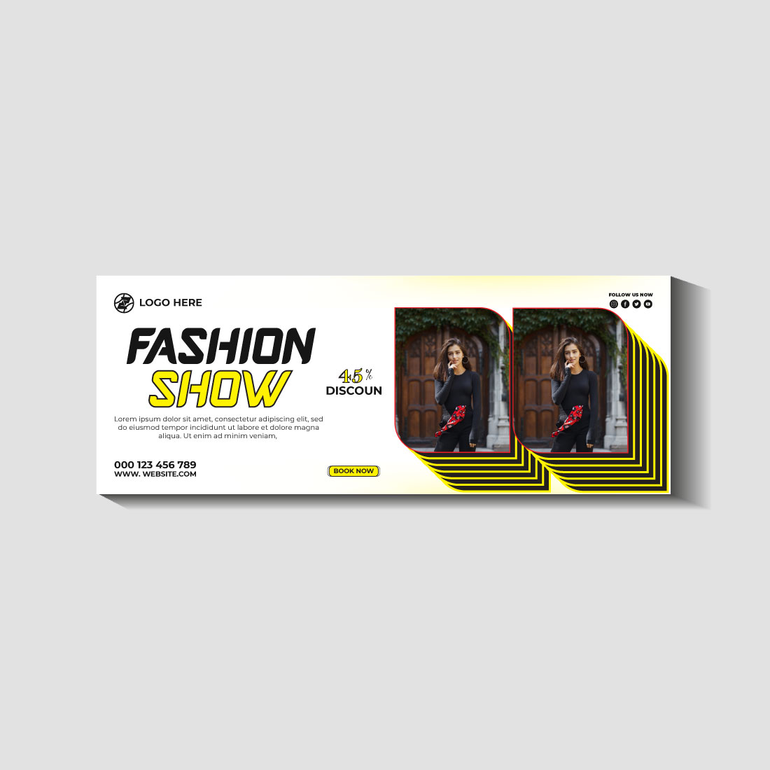 fashion sale social media post and web banner template cover image.