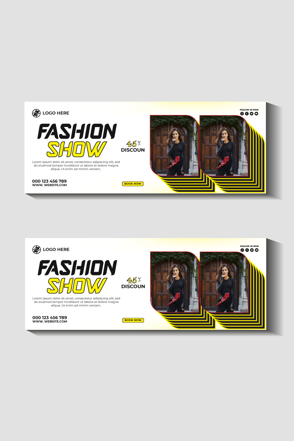 fashion sale social media post and web banner template pinterest preview image.