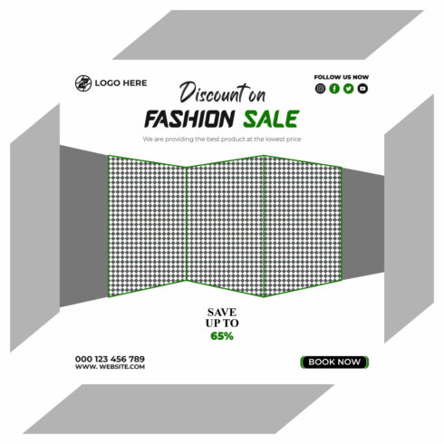 fashion sale social media post and web banner template cover image.