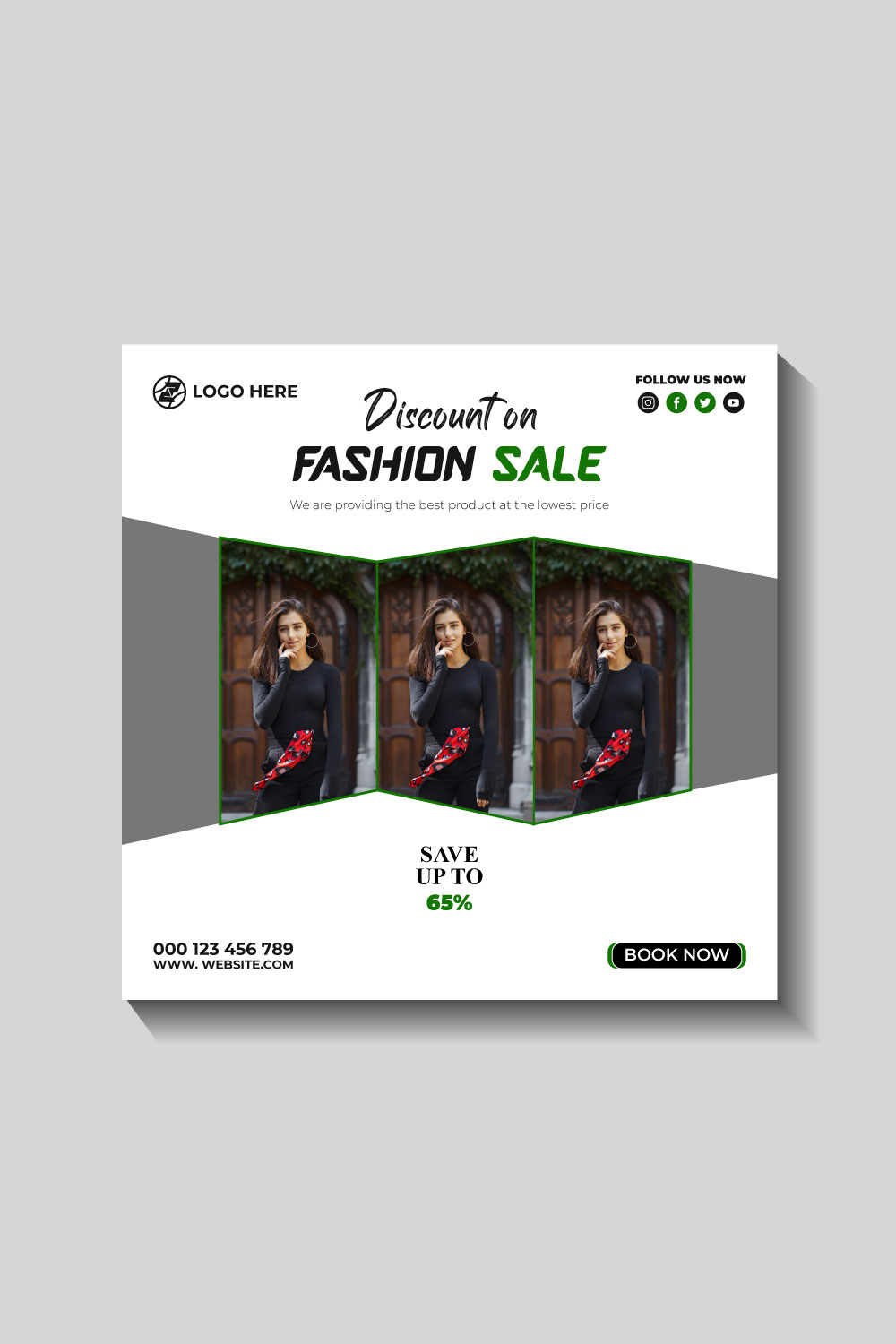 fashion sale social media post and web banner templa pinterest preview image.