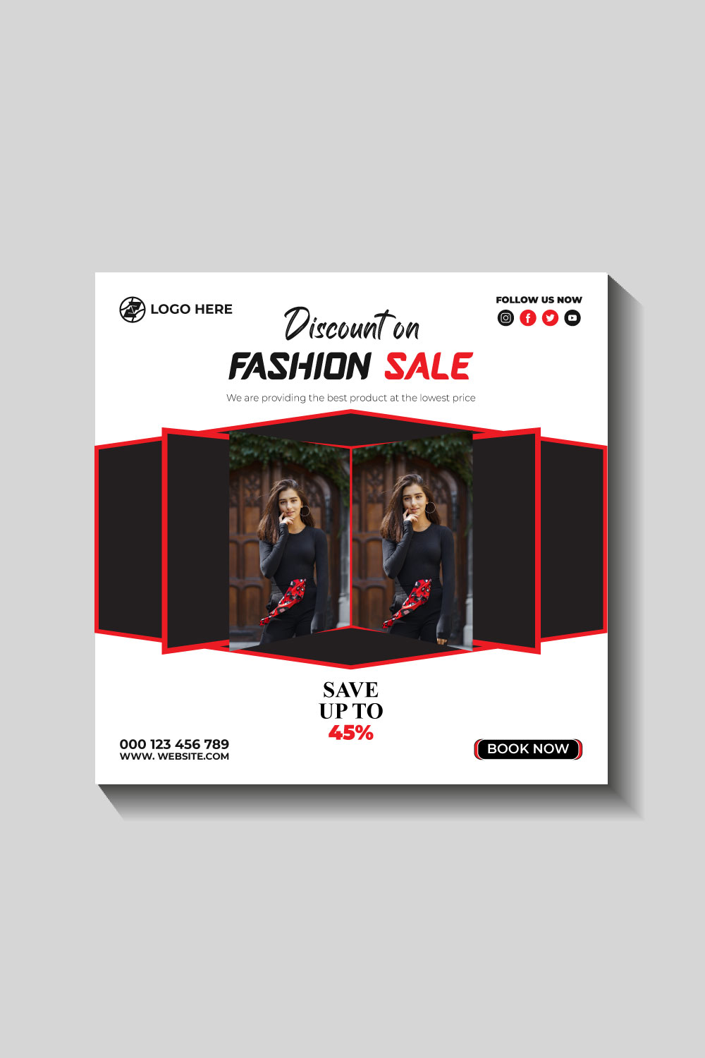 fashion sale social media post and web banner templa pinterest preview image.