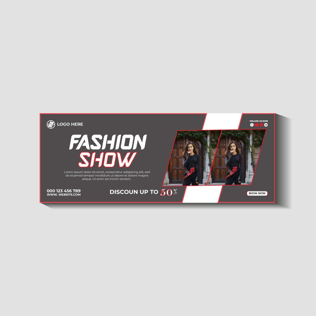 fashion sale social media post and web banner template cover image.