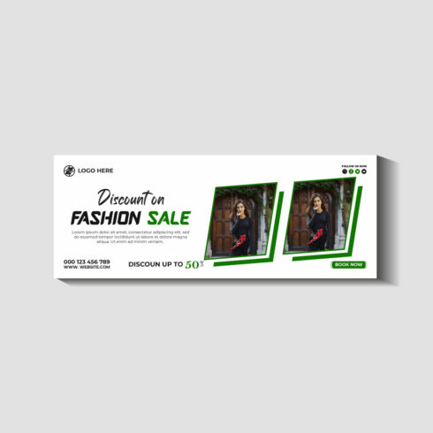 fashion sale social media post and web banner template cover image.