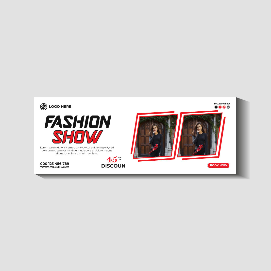 fashion sale social media post and web banner template preview image.