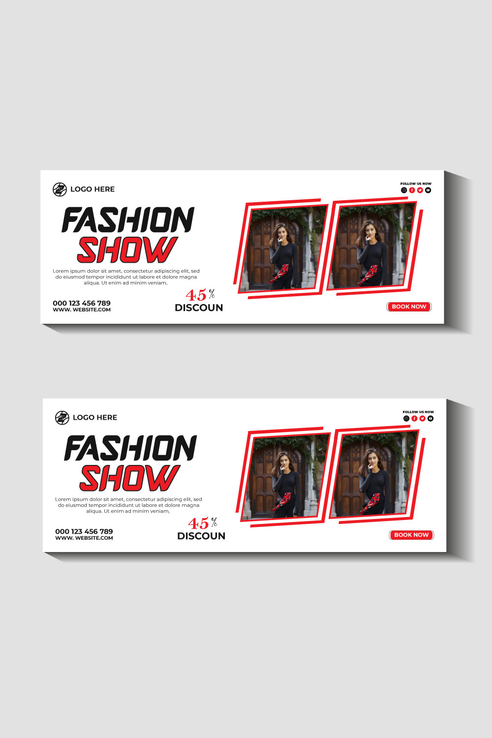 fashion sale social media post and web banner template pinterest preview image.