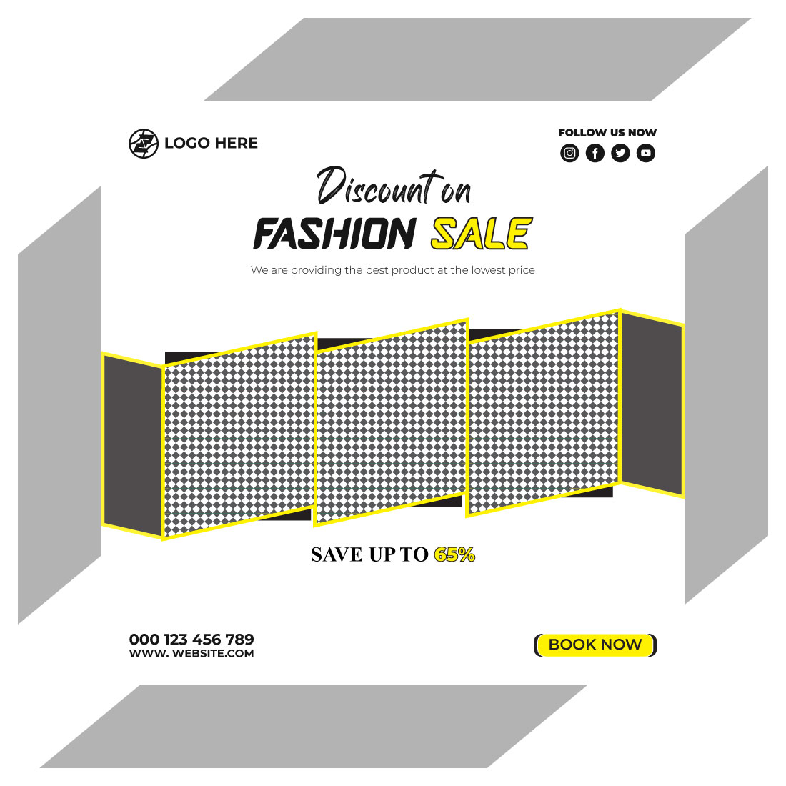 fashion sale social media post and web banner template cover image.