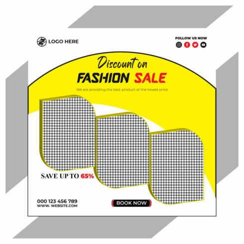 fashion sale social media post and web banner template cover image.