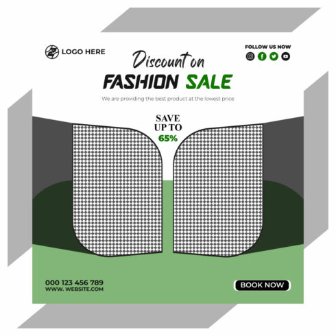 fashion sale social media post and web banner template cover image.