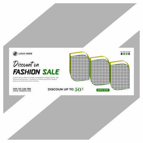 fashion sale social media post and web banner template cover image.