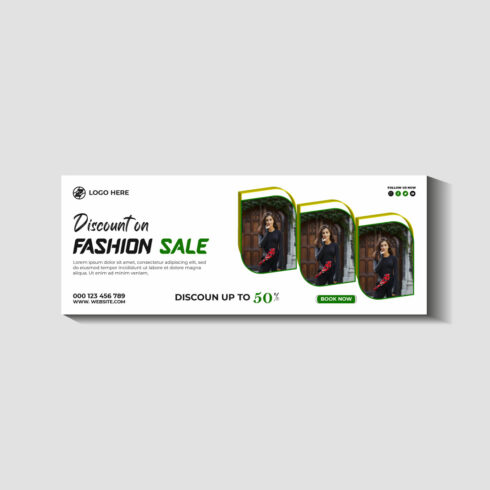 fashion sale social media post and web banner template cover image.