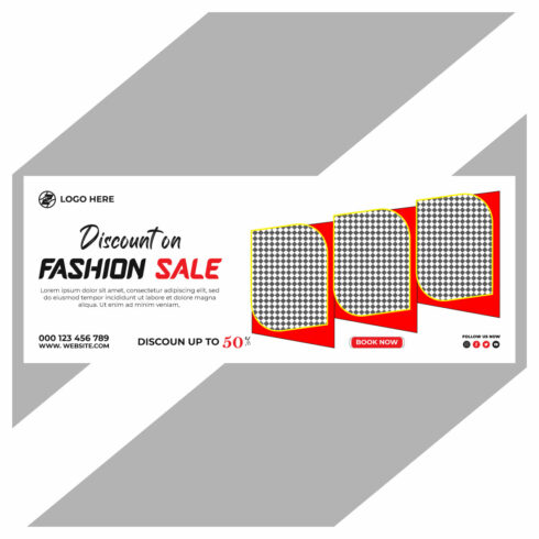 fashion sale social media post and web banner template cover image.