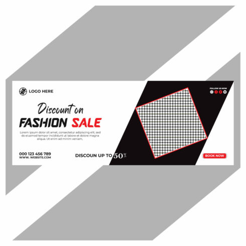 fashion sale social media post and web banner template cover image.