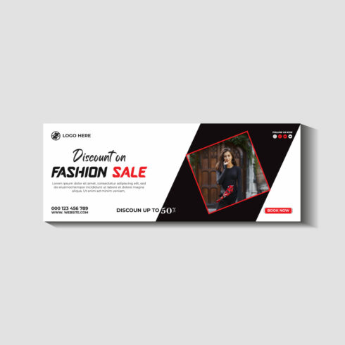 fashion sale social media post and web banner template cover image.