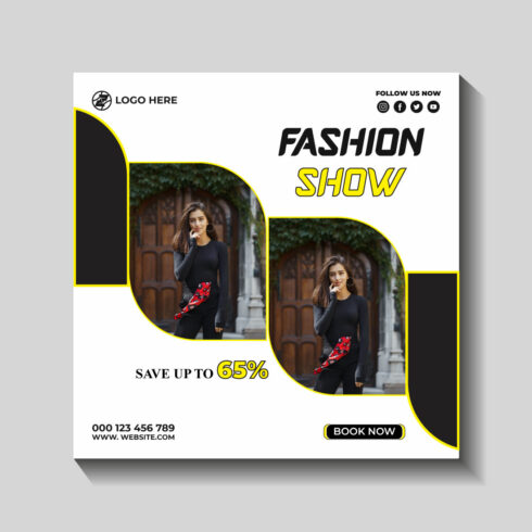 fashion sale social media post and web banner template cover image.