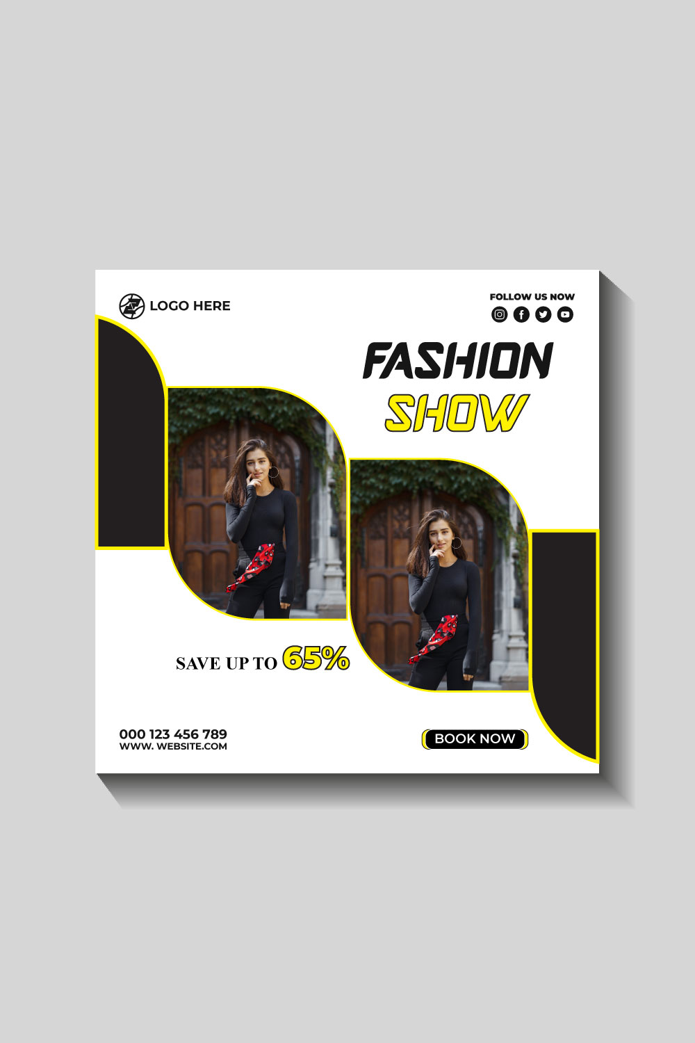 fashion sale social media post and web banner template pinterest preview image.