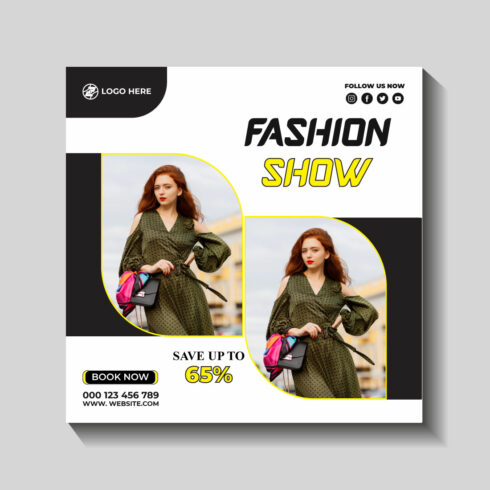 fashion sale social media post and web banner template cover image.