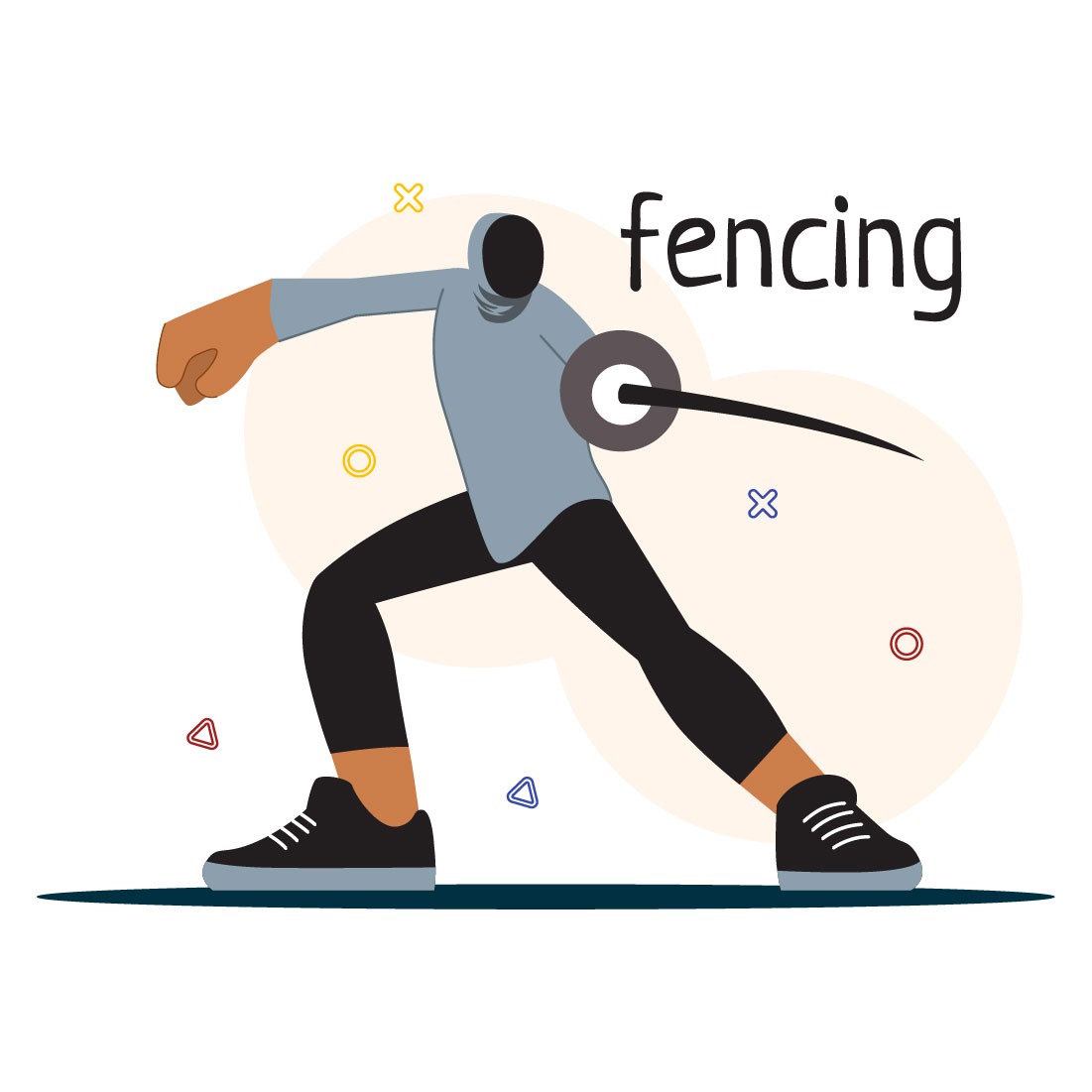 9 Fencing Player Sport Illustration preview image.