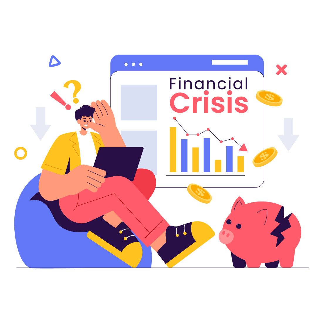 9 Financial Crisis Illustration preview image.