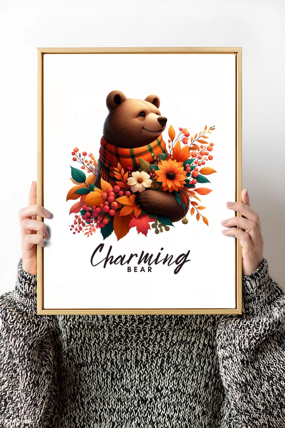 Charming bear| SVG, PNG FILE| pinterest preview image.