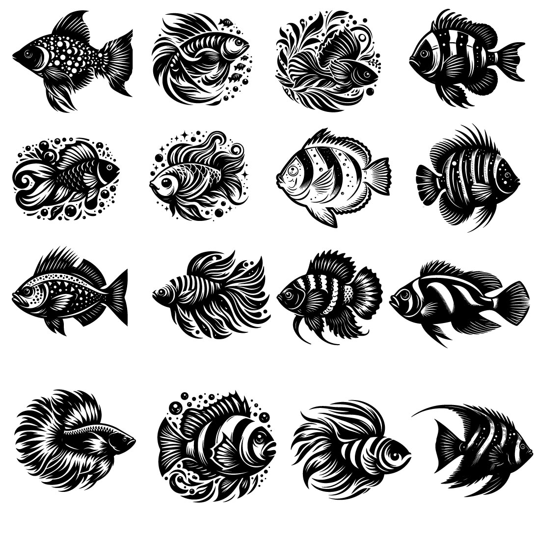 fish vector silhouette preview image.