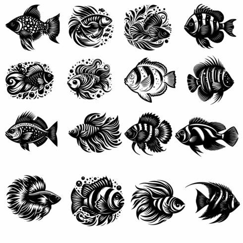 fish vector silhouette cover image.