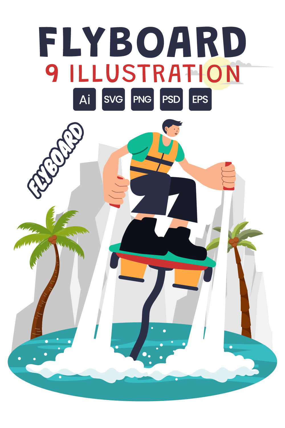 9 Flyboard Sport Illustration pinterest preview image.