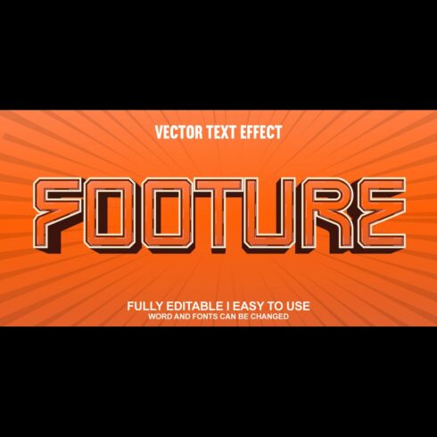 Fully Editable Vector 3D Text Effect cover image.