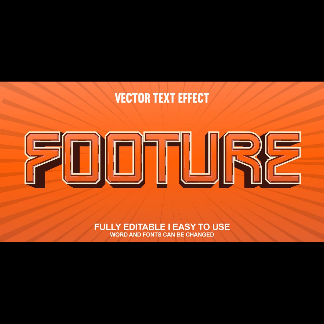 Fully Editable Vector 3D Text Effect cover image.