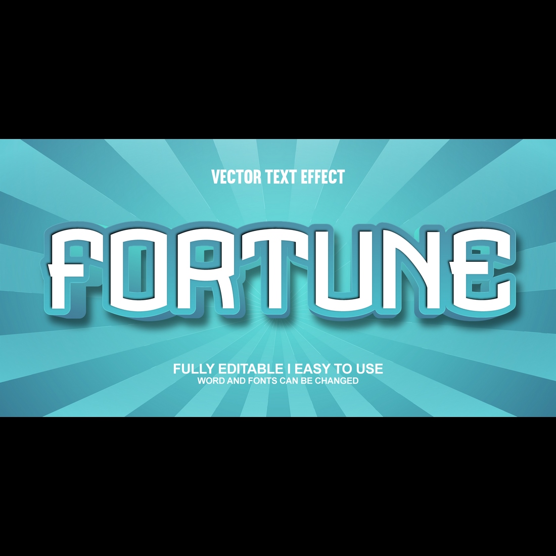 Fully Editable Vector 3D Text Effect preview image.