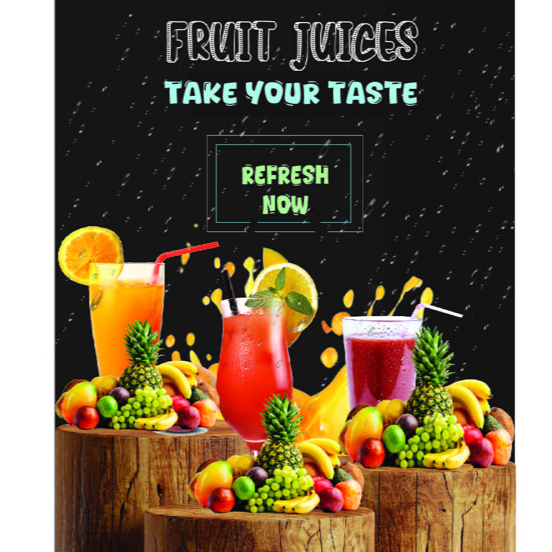 Outstanding fruit juice poster only for 11$ preview image.