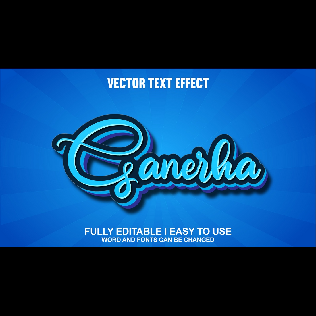 Fully Editable Vector 3D Text Effect cover image.