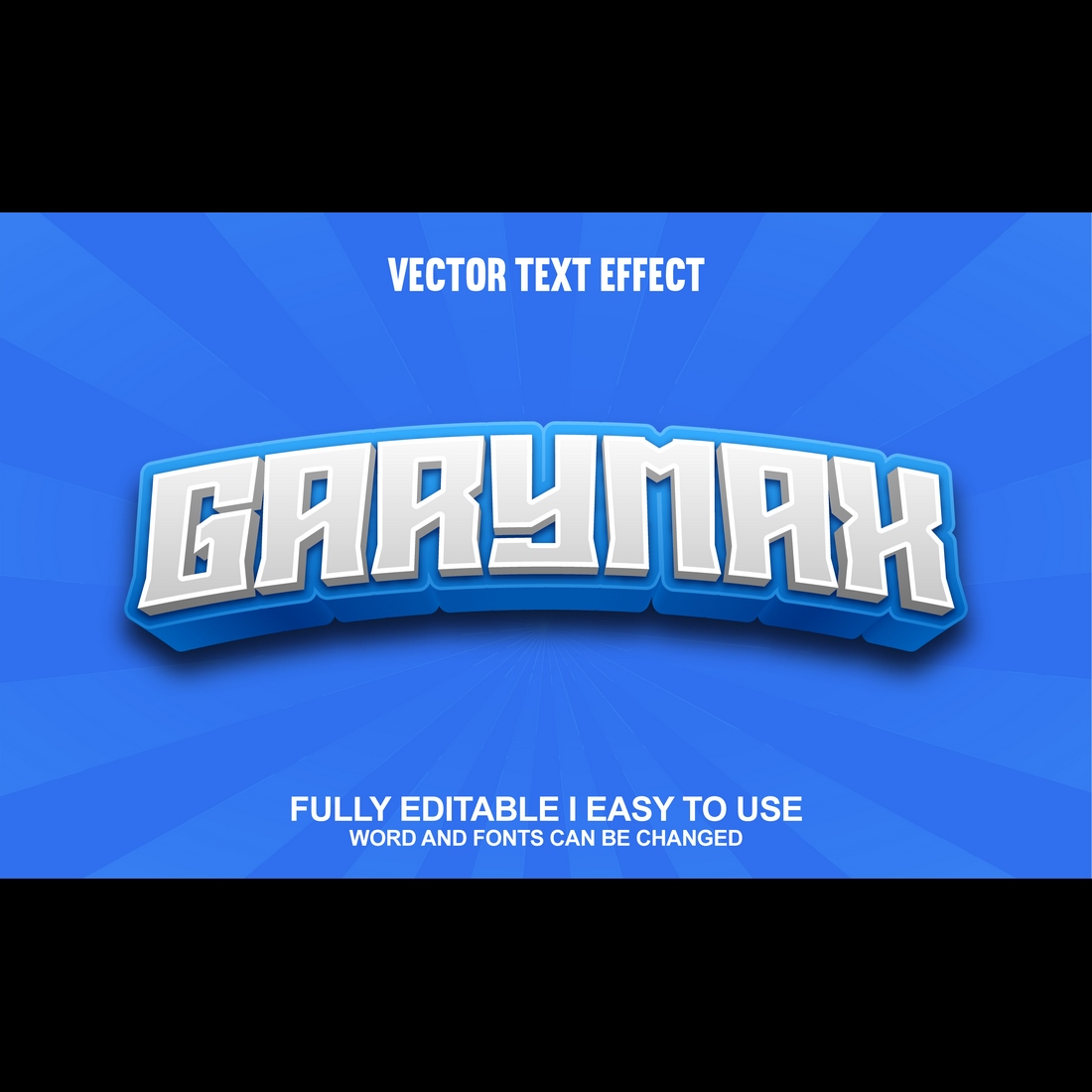 Fully Editable Vector 3D Text Effect cover image.