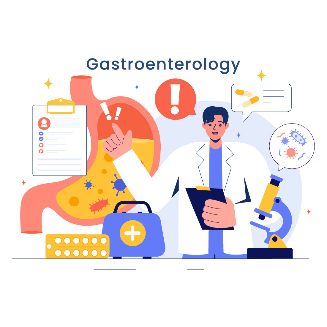 9 Stomach Health Gastroenterology Illustration preview image.