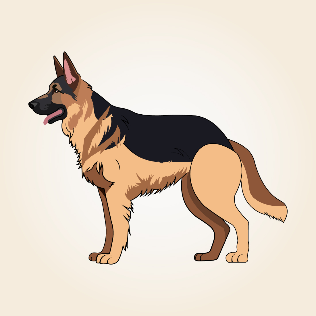 German Shepherd Dog Vector preview image.