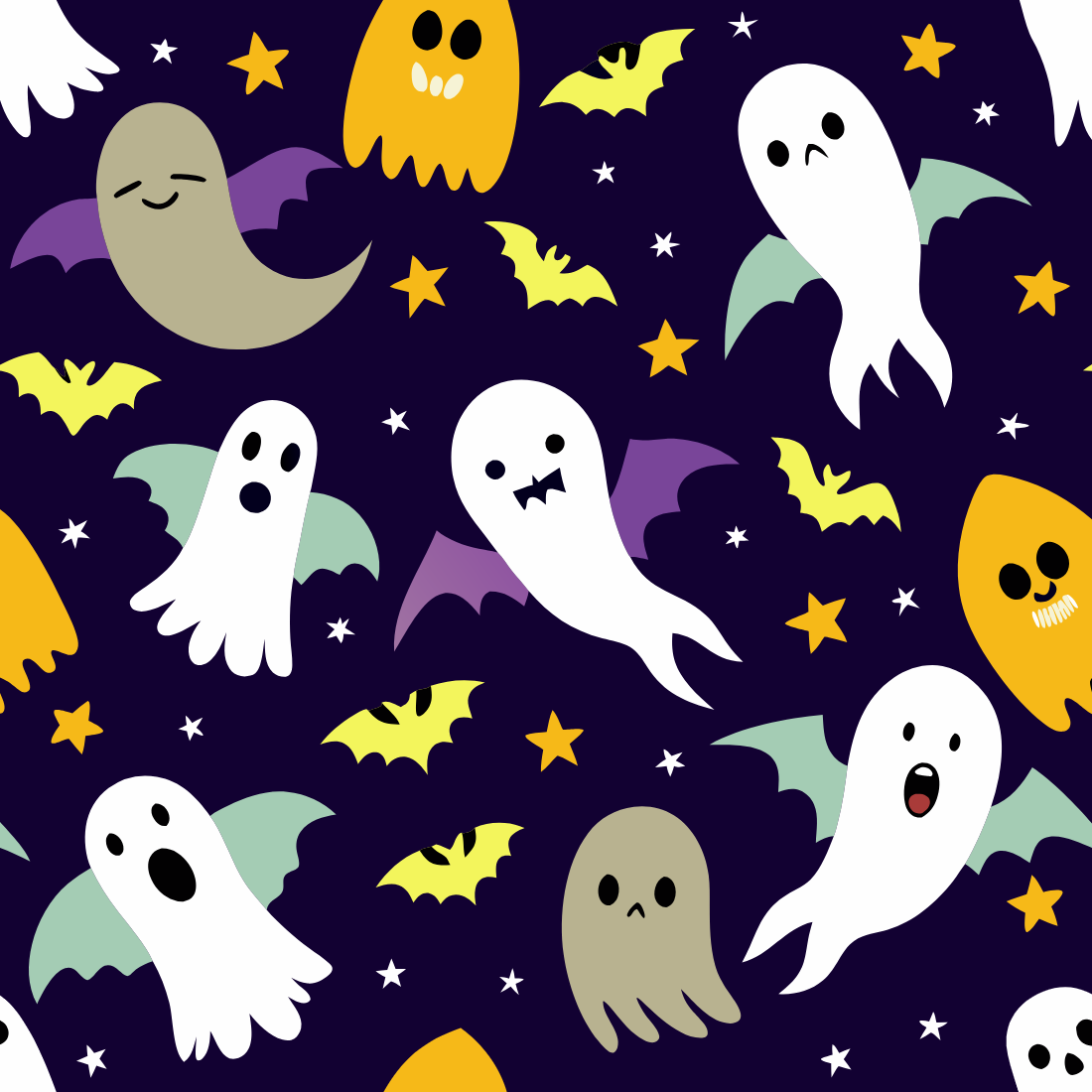 50+ Halloween Pattern SVG Design cover image.