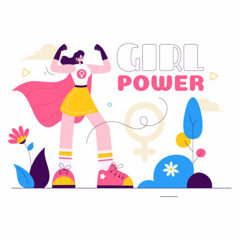 9 Girl Power Vector Illustration cover image.