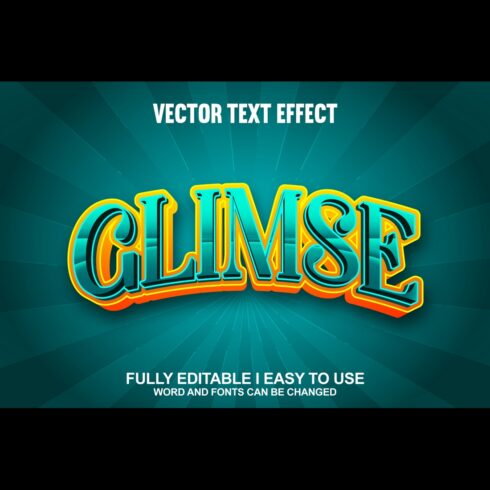 Fully Editable Vector 3D Text Effect cover image.