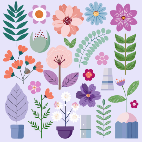 100+ Botanical Vector SVG Design cover image.