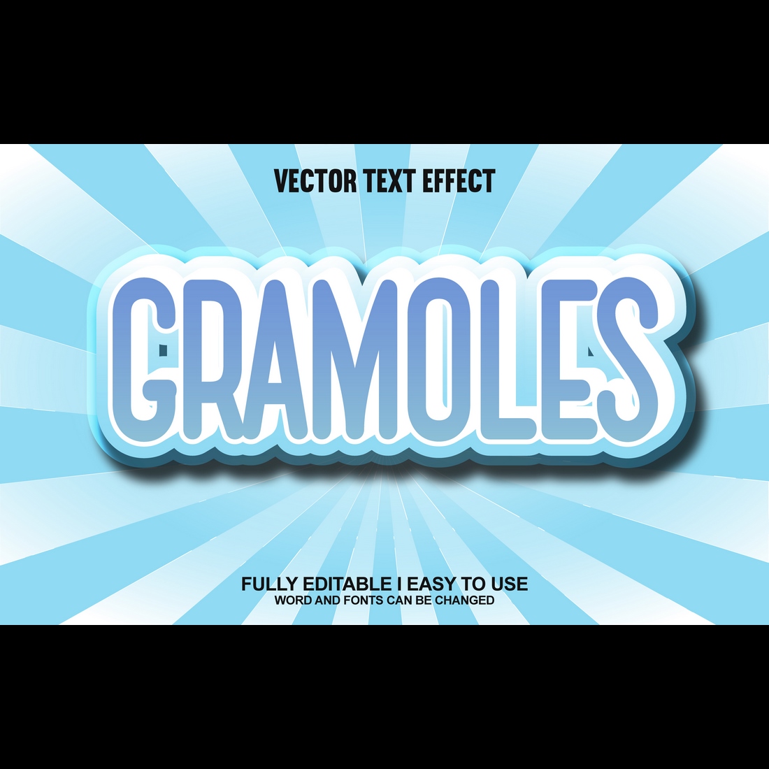 Fully Editable Vector 3D Text Effect cover image.