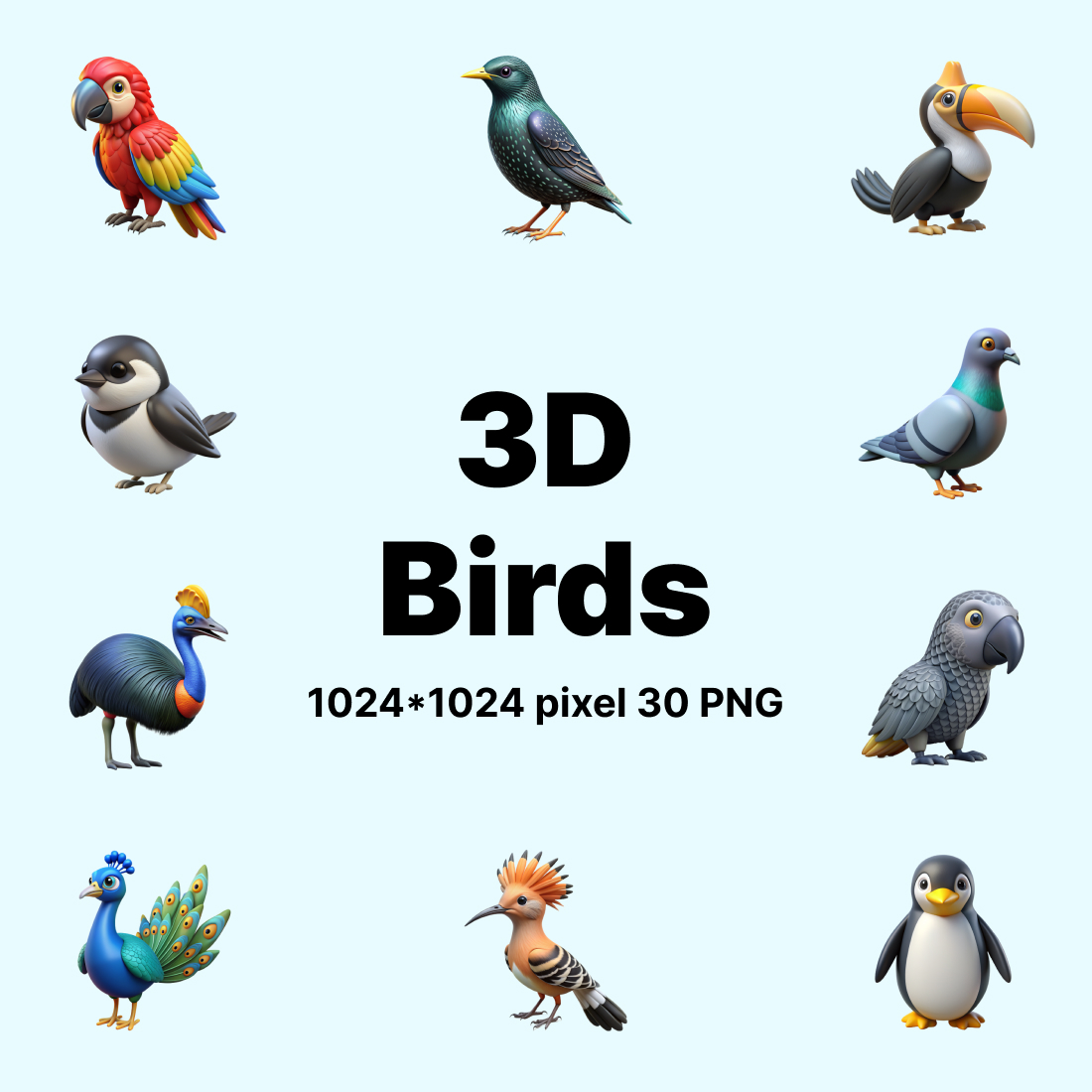 3d rendered birds illustration cover image.