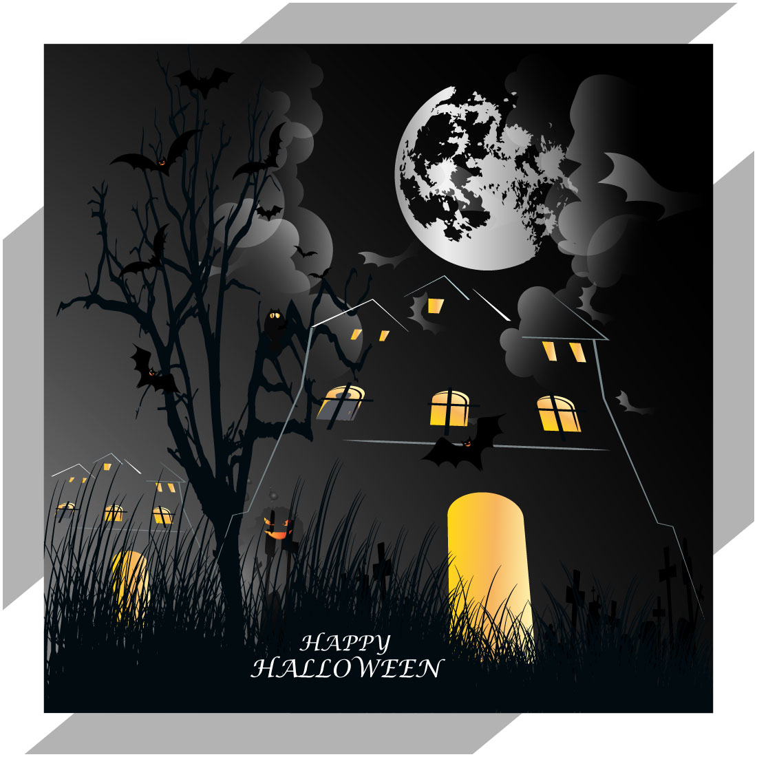 halloween pumpkins on dark background cover image.