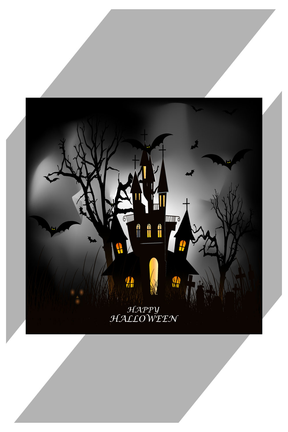 halloween pumpkins on dark background pinterest preview image.